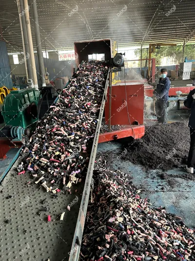 EVA Semi-Plasticizing project case image, Full-process case study of EVA waste processed through ZFS-600 for high-volume semi-plasticizing. Demonstrates the ZFS-600's capacity and efficiency in large-batch EVA waste crushing and semi-plasticizing.